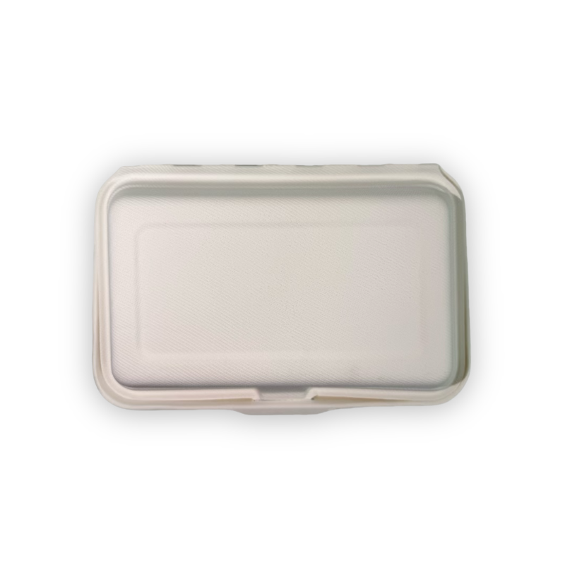 1000ml 2-Cell Sugarcane Clamshell Takeaway Container (500 Pack) – Compostable, Microwave & Freezer Safe